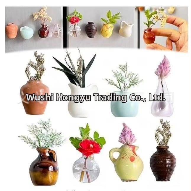 Μίνι βάζο για μαγνήτη ψυγείου | Υλικό: ρητίνη; Κατηγορία: κατασκευές από ρητίνη; Στυλ: μοντέρνος μινιμαλισμός; Συσκευασία: χαρτόνι