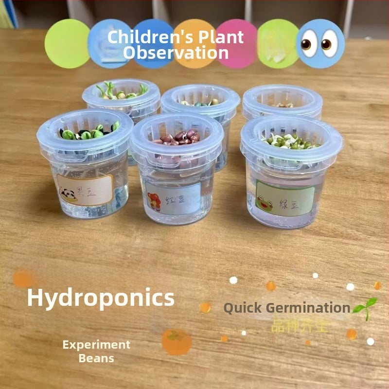 Hidroponski set za sjemenke graha u glaziranoj porcelanskoj posudi za kućno vrtlarenje, podno postolje, otporan na koroziju