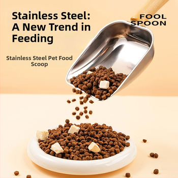 Κουτάλι ταΐσματος κατοικίδίων από ανοξείδωτο ατσάλι - πολυλειτουργικό, μεγάλη χωρητικότητα, φορητό για γάτες; 100 τεμάχια ανά κουτί