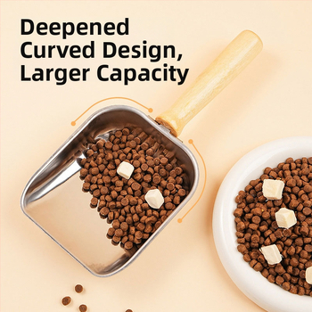 Κουτάλι ταΐσματος κατοικίδίων από ανοξείδωτο ατσάλι - πολυλειτουργικό, μεγάλη χωρητικότητα, φορητό για γάτες; 100 τεμάχια ανά κουτί