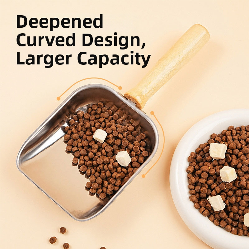 Κουτάλι ταΐσματος κατοικίδίων από ανοξείδωτο ατσάλι - πολυλειτουργικό, μεγάλη χωρητικότητα, φορητό για γάτες; 100 τεμάχια ανά κουτί