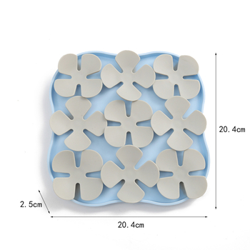 Silicijska posuda za polagano hranjenje kućnih ljubimaca i podlogu, oblik četverolistne deteline, protuklizna i zaštita od gušenja, za mačke i pse