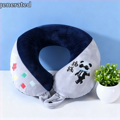 U formos kelionių kaklo pagalvė, nešiojama, pripučiamas, kristalinio veliūro audinys, oru užpildyta, šiuolaikiškas minimalistinis stilius