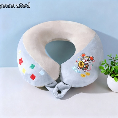 U formos kelionių kaklo pagalvė, nešiojama, pripučiamas, kristalinio veliūro audinys, oru užpildyta, šiuolaikiškas minimalistinis stilius