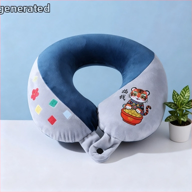 U formos kelionių kaklo pagalvė, nešiojama, pripučiamas, kristalinio veliūro audinys, oru užpildyta, šiuolaikiškas minimalistinis stilius