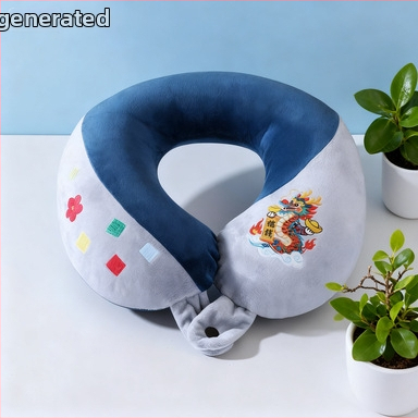 U formos kelionių kaklo pagalvė, nešiojama, pripučiamas, kristalinio veliūro audinys, oru užpildyta, šiuolaikiškas minimalistinis stilius