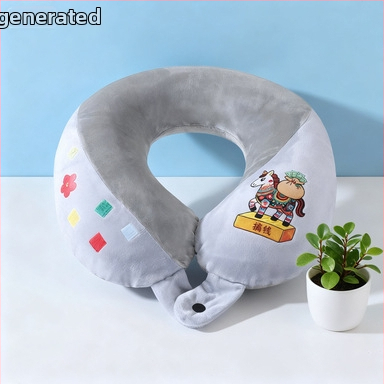 U formos kelionių kaklo pagalvė, nešiojama, pripučiamas, kristalinio veliūro audinys, oru užpildyta, šiuolaikiškas minimalistinis stilius