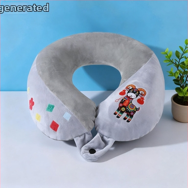 U formos kelionių kaklo pagalvė, nešiojama, pripučiamas, kristalinio veliūro audinys, oru užpildyta, šiuolaikiškas minimalistinis stilius