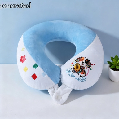 U formos kelionių kaklo pagalvė, nešiojama, pripučiamas, kristalinio veliūro audinys, oru užpildyta, šiuolaikiškas minimalistinis stilius