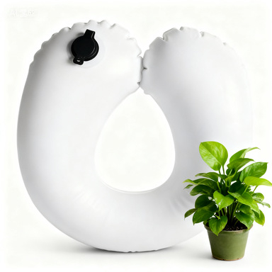 U formos kelionių kaklo pagalvė, nešiojama, pripučiamas, kristalinio veliūro audinys, oru užpildyta, šiuolaikiškas minimalistinis stilius