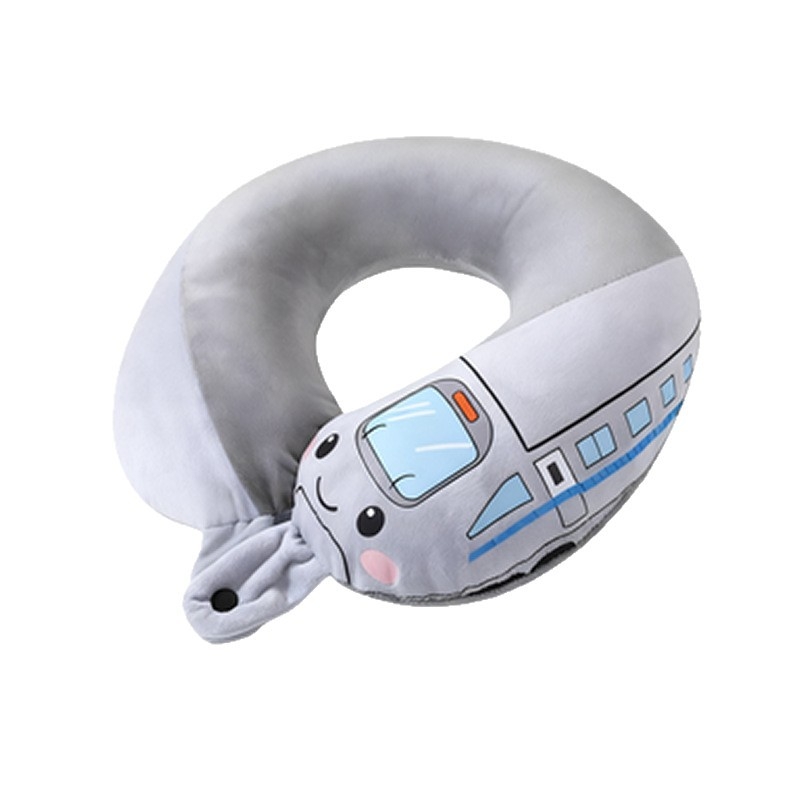 U formos kelionių kaklo pagalvė, nešiojama, pripučiamas, kristalinio veliūro audinys, oru užpildyta, šiuolaikiškas minimalistinis stilius