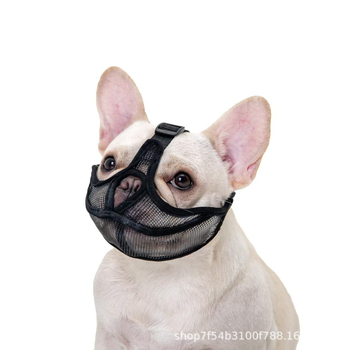 Maska za pse s kratkim njuškom, prozračna poliester, protiv ugriza i slučajnog gutanja, White branda