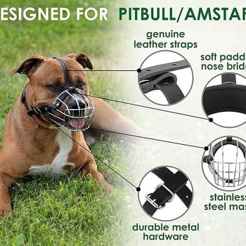 Μεταλλικός προστατευτικός για σκύλους, ρυθμιζόμενος, προστασία από δαγκώματα και γαβγίσματα