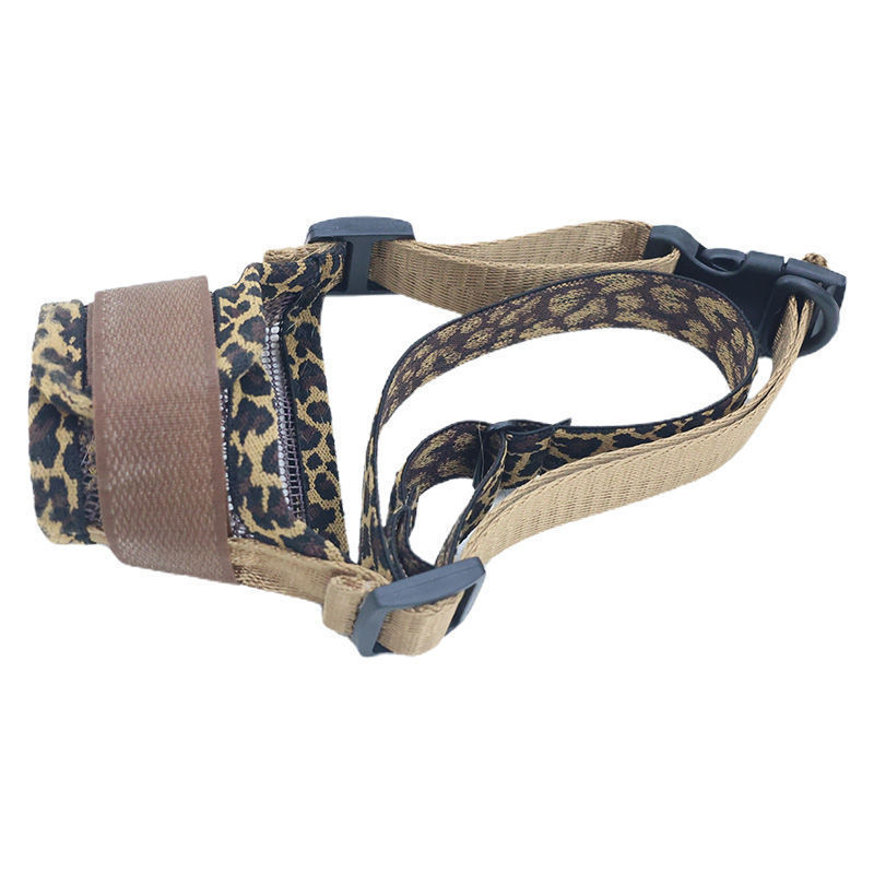 Leopárdmintás kutyaszájkosár – harapás elleni, ugatás elleni, evés elleni, menekülés megelőzése