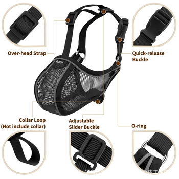 Muzzle za pse – za velike pasmine, poliester, protiv ugriza, protiv nehotičnog gutanja hrane, zaštitni poklopac