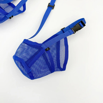 Kutyabotvédő maszk — poliészter, lélegző háló, megakadályozza a harapást és a véletlen lenyelést