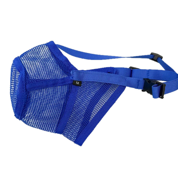 Kutyabotvédő maszk — poliészter, lélegző háló, megakadályozza a harapást és a véletlen lenyelést