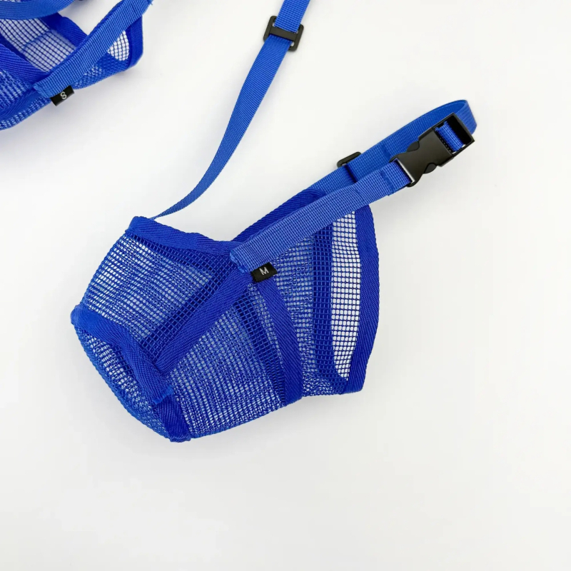 Kutyabotvédő maszk — poliészter, lélegző háló, megakadályozza a harapást és a véletlen lenyelést