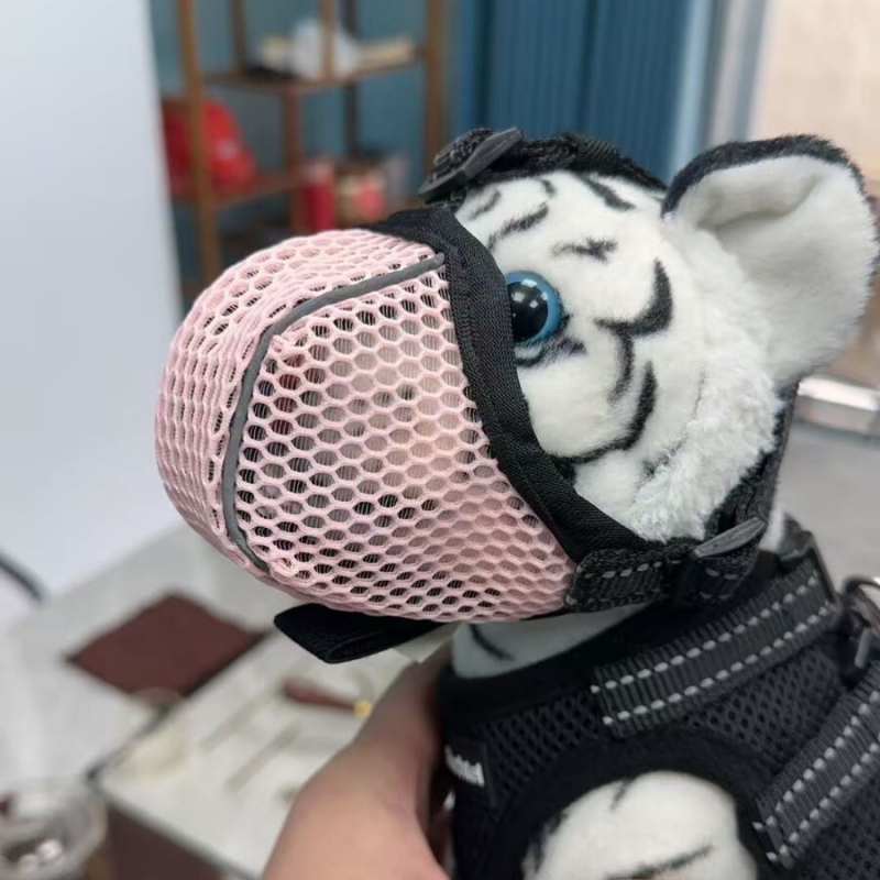 Kutyaszájkosár lélegző hálóval, poliészter, harapás elleni, ugatás elleni, evés elleni