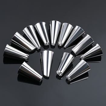 Krémnyomófej készlet, fém, elektroplattolt felülettel, sütemények díszítéséhez