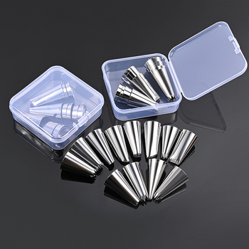 Krémnyomófej készlet, fém, elektroplattolt felülettel, sütemények díszítéséhez