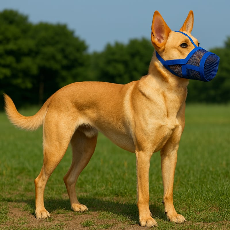 Teljes arcú kutyabot, hálós kialakítás, poliészter, közepes és nagy testű kutyáknak