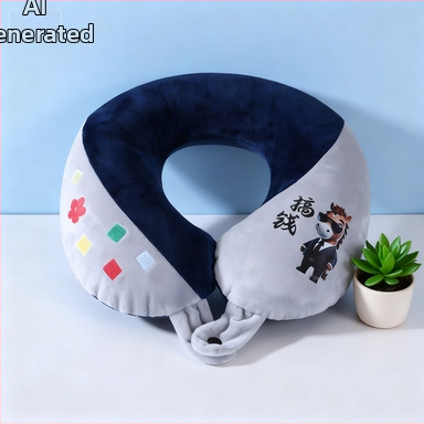 U-tvarovaný cestovný vankúš na krk, nafukovací, výplň vzduchom, Crystal Velvet materiál, prenosný dizajn, univerzálny pre dospelých