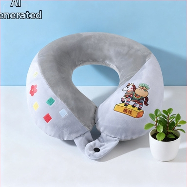 U-tvarovaný cestovný vankúš na krk, nafukovací, výplň vzduchom, Crystal Velvet materiál, prenosný dizajn, univerzálny pre dospelých