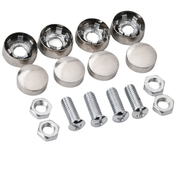 Držač za okvir registarske tablice od nehrđajućeg čelika s fiksnom maticom i anti-krađom vijcima – univerzalna kompatibilnost, standardni stil vijaka