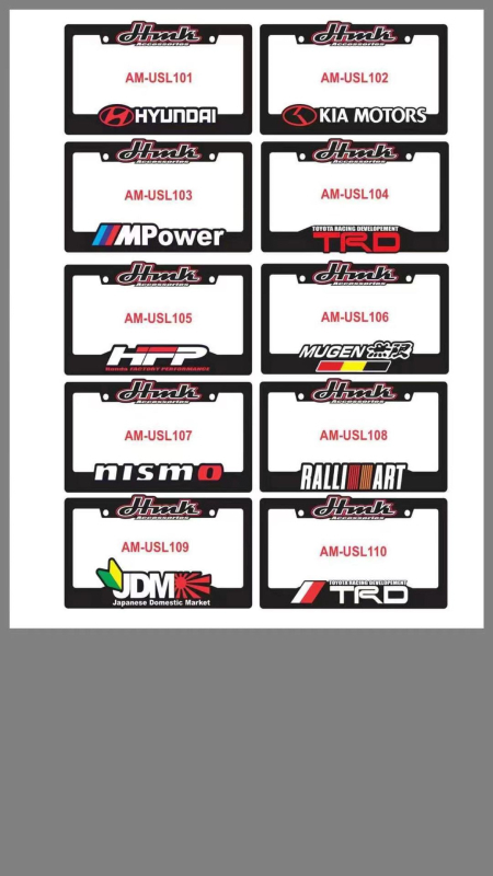 USA rendszámkeret US szabvány logóval, műanyag, ABS krómozott felület