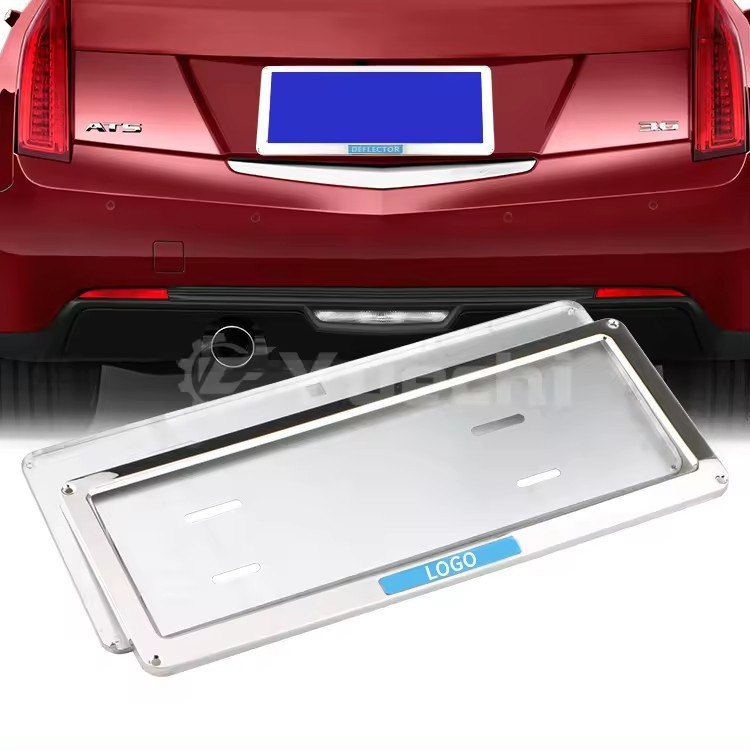 Rozsdamentes acélból készült univerzális rendszámkeret, modell XY, típus Xianyang, alkatrész szám LG