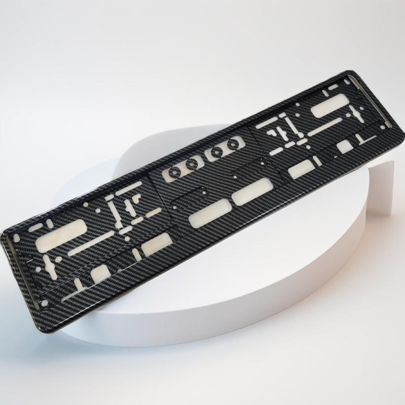 Европейски държач за регистрационен номер, пластмасов, модел 017 carbon fiber, за камиони, персонализируем