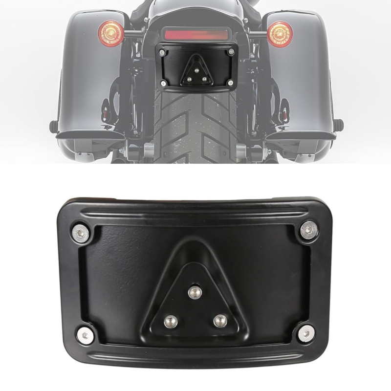 XCLPF XC-W353 Скоба за регистрационна табела за Harley-Davidson с триточков монтаж • Материал: неръждаема стомана • Тип: мотоциклетна скоба • Съвместимост: Harley-Davidson с стандартен 3-болтов монтаж