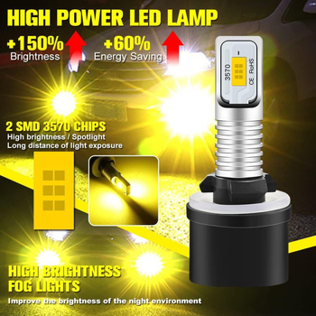 LED ködlámpa autóhoz, 80W CSP3570, 12-24V, 1200lm, 3000K