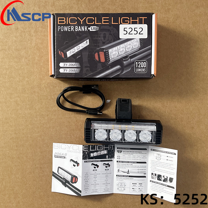 Prednje svjetlo za bicikl s remenskim nosačem, punjivo, za planinske i cestovne bicikle, s mogućnošću okretanja