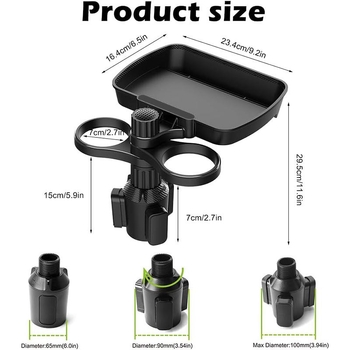 Automobilski dio za jelo s držačem čaše i skladištenjem napitaka (ABS, Model B05, pozicija čaše, razvrstano skladištenje)
