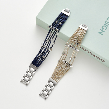 Apple Watch siksna – bohemas ādas aukla siksna, sakausējums, 2025. gada pavasaris, Zīmols: Cits