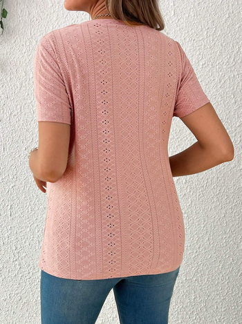 Nėščiųjų maitinančioji marškinėliai, trumpomis rankovėmis, apvalios kaklo, laisvas kirpimas, poliesteris 95%+