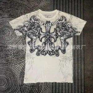 2025 nova pamukasta majica kratkih rukava s otiskom, udoban kroj, retro stil, okrugli vrat, japanski/korejski leisure stil