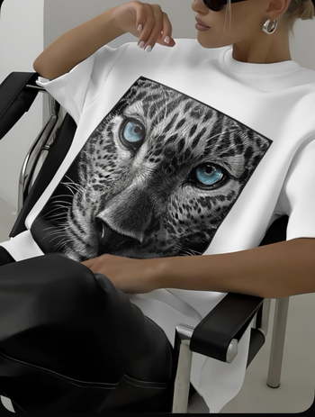 Top s leopardim uzorkom, kratkim rukavima, ležerni kroj, svakodnevni stil