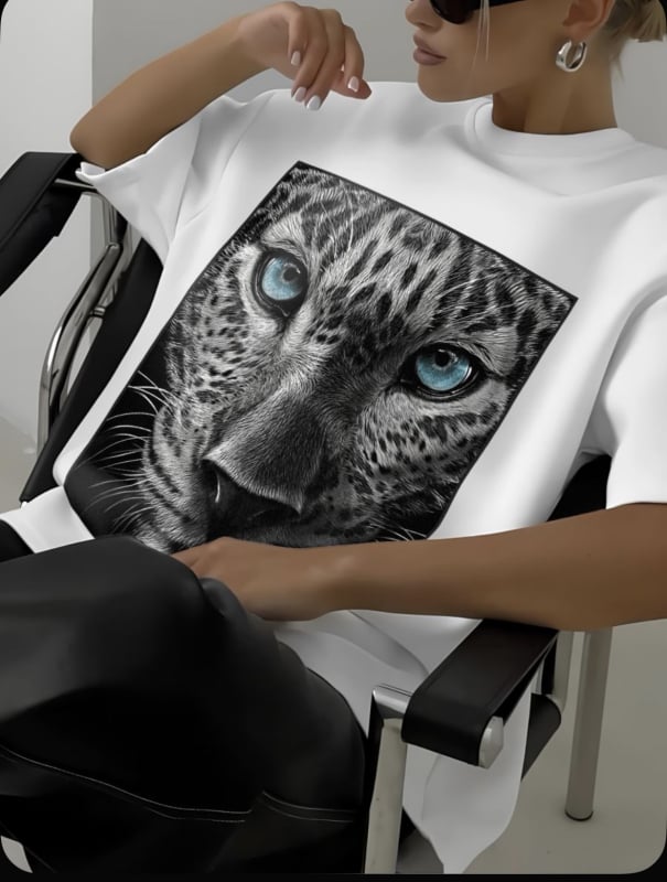 Top s leopardim uzorkom, kratkim rukavima, ležerni kroj, svakodnevni stil