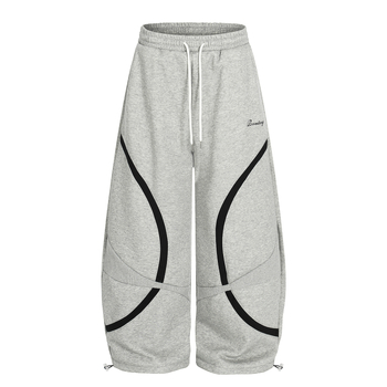Pantaloni casual unisex cu căptușeală fleece, 60% bumbac, talie medie, închidere cu șnur, iarnă 2025