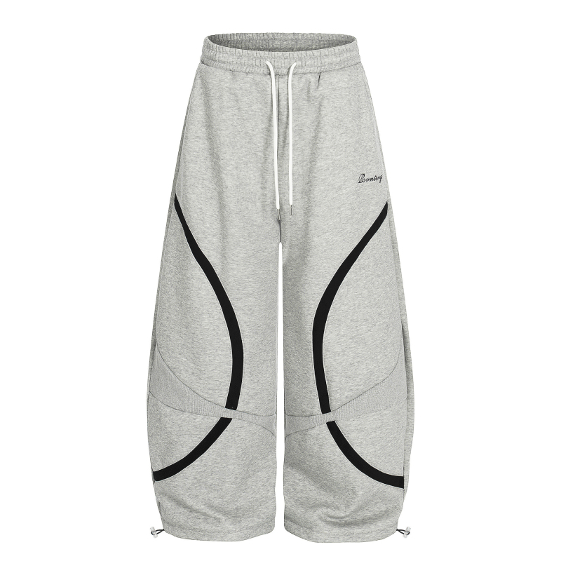 Pantaloni casual unisex cu căptușeală fleece, 60% bumbac, talie medie, închidere cu șnur, iarnă 2025