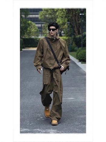 Δύο τεμάχια σετ εξωτερικού εργασιακού ρουχισμού: ζακέτα και παντελόνια, μακριά μανίκια, μακριά παντελόνια, λανσάρισμα 2025 χειμώνας, μίγμα χημικών ινών, πολυεστέρας