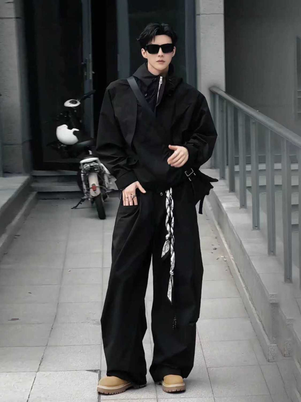 Δύο τεμάχια σετ εξωτερικού εργασιακού ρουχισμού: ζακέτα και παντελόνια, μακριά μανίκια, μακριά παντελόνια, λανσάρισμα 2025 χειμώνας, μίγμα χημικών ινών, πολυεστέρας