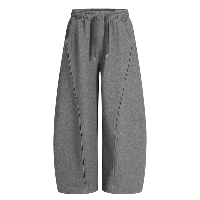 Muške casual hlače, opuštenog kroja, široke nogavice, pojas sa vezicom, zatvarač, debeli materijal, jesen, ulični stil