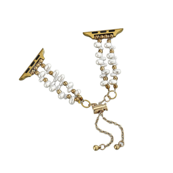 Brățară Apple Watch S077, metalică, lanț cu perle neregulate, model feminin, ambalaj cu 300 bucăți, vara 2025