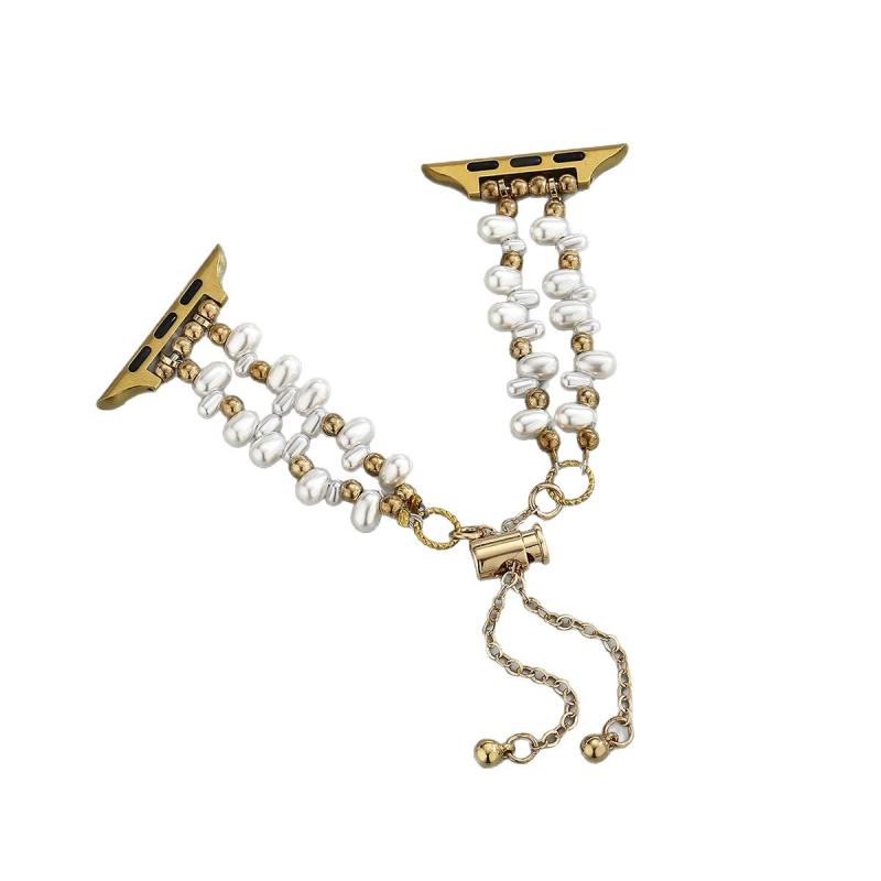 Brățară Apple Watch S077, metalică, lanț cu perle neregulate, model feminin, ambalaj cu 300 bucăți, vara 2025