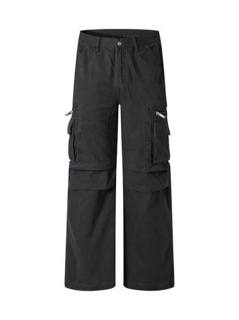 Американски стил работни панталони, висока талия, памук-полиестер смес, тип скимитар, дълги до пода, стрийт хипстър