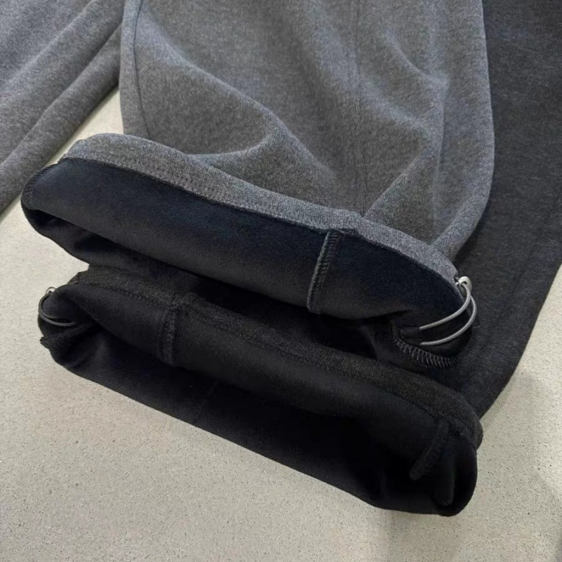 Дамски ежедневни панталони с подплата от флис, висока талия и връзка за стягане, дълги зимни панталони в урбан стил